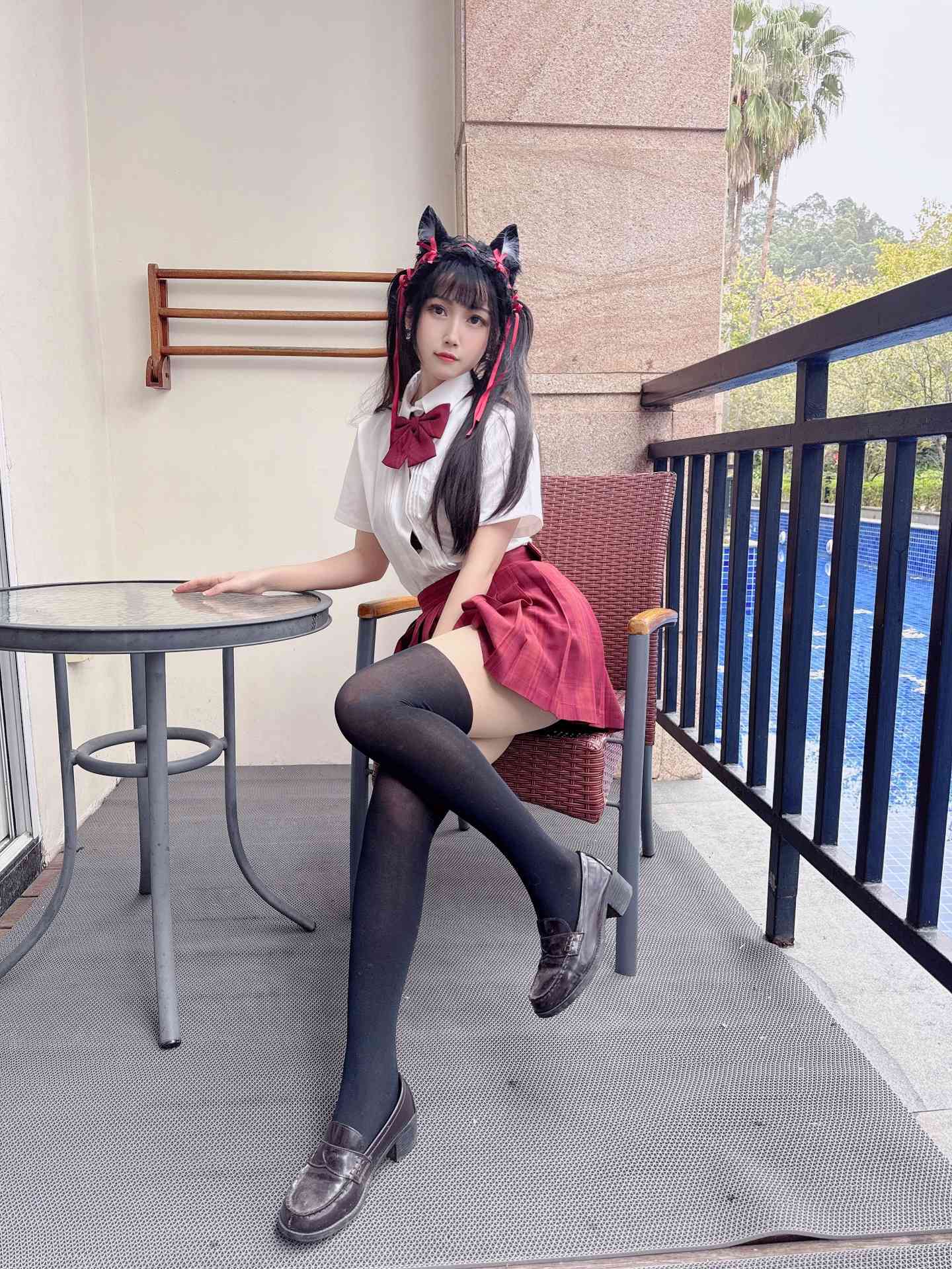 不呆猫No.046 - 温泉双马尾JK [22P 1V]